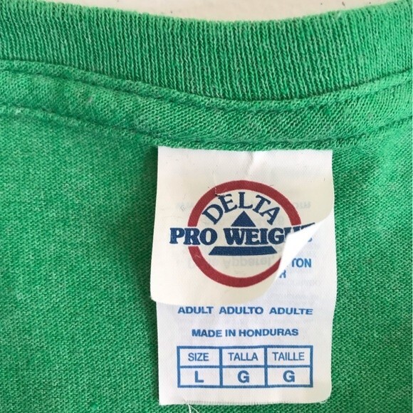 Delta Pro Weight Lucky Shirt Four Leaf Clover Green T Shirt Unisex Size Large - Picture 4 of 10